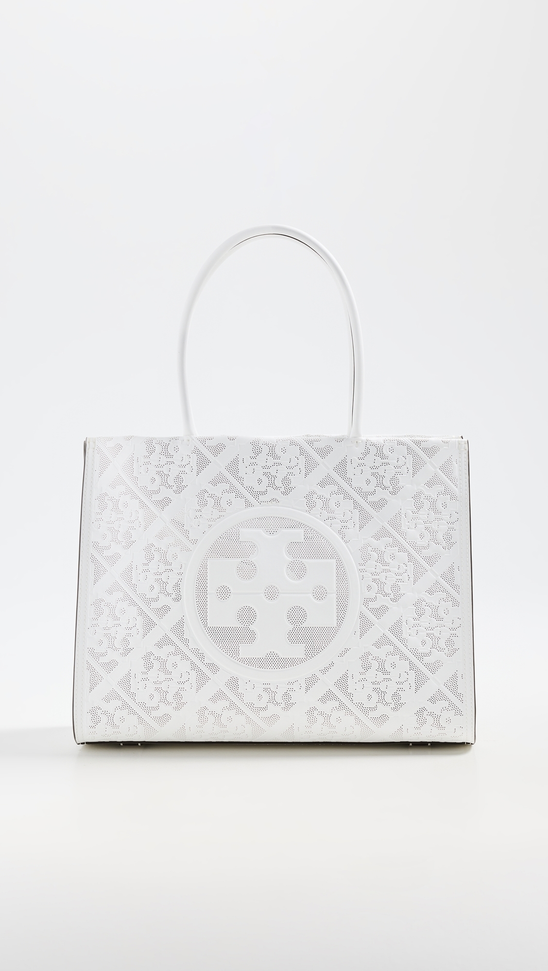 Tory Burch Ella Bio Perforated Small Tote Blanc One Size