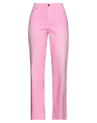 Woman Pants Pink Size 29 Cotton, Elastane