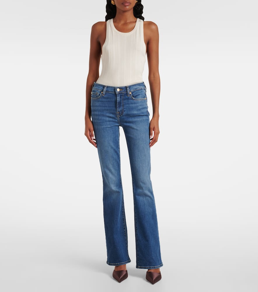 Mid-rise flared jeans