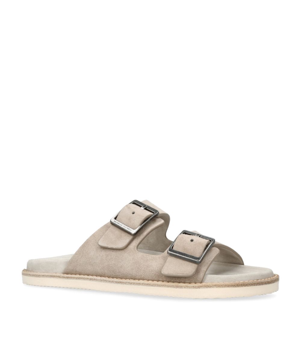 Suede Double-Strap Sandals
