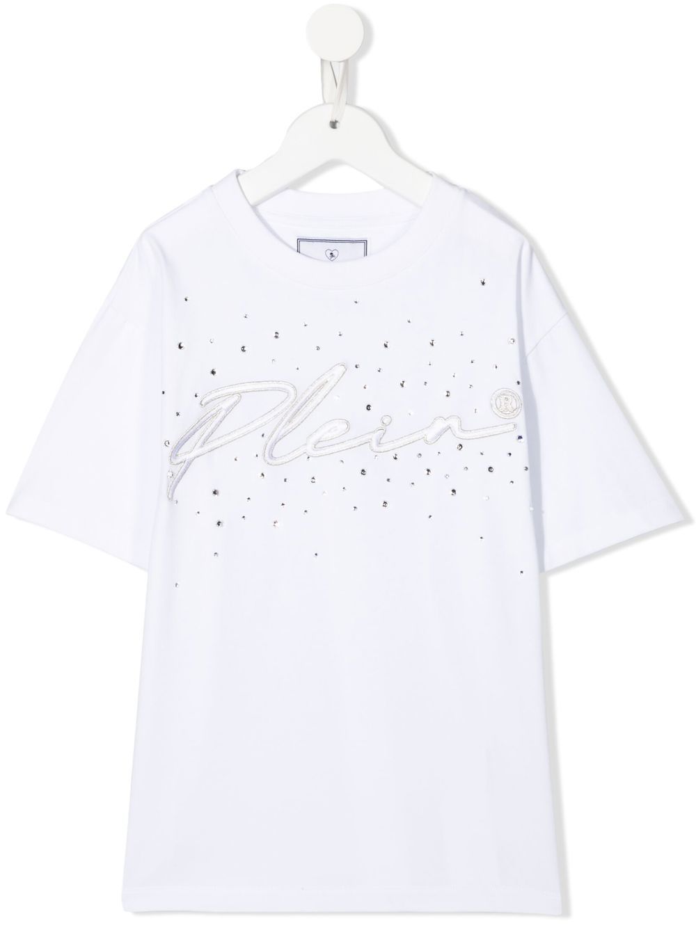 Embroidered-logo short-sleeved T-shirt - White