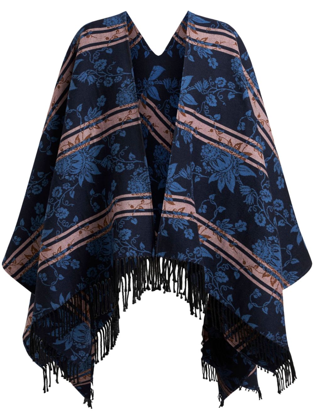 Floral poncho - Blue
