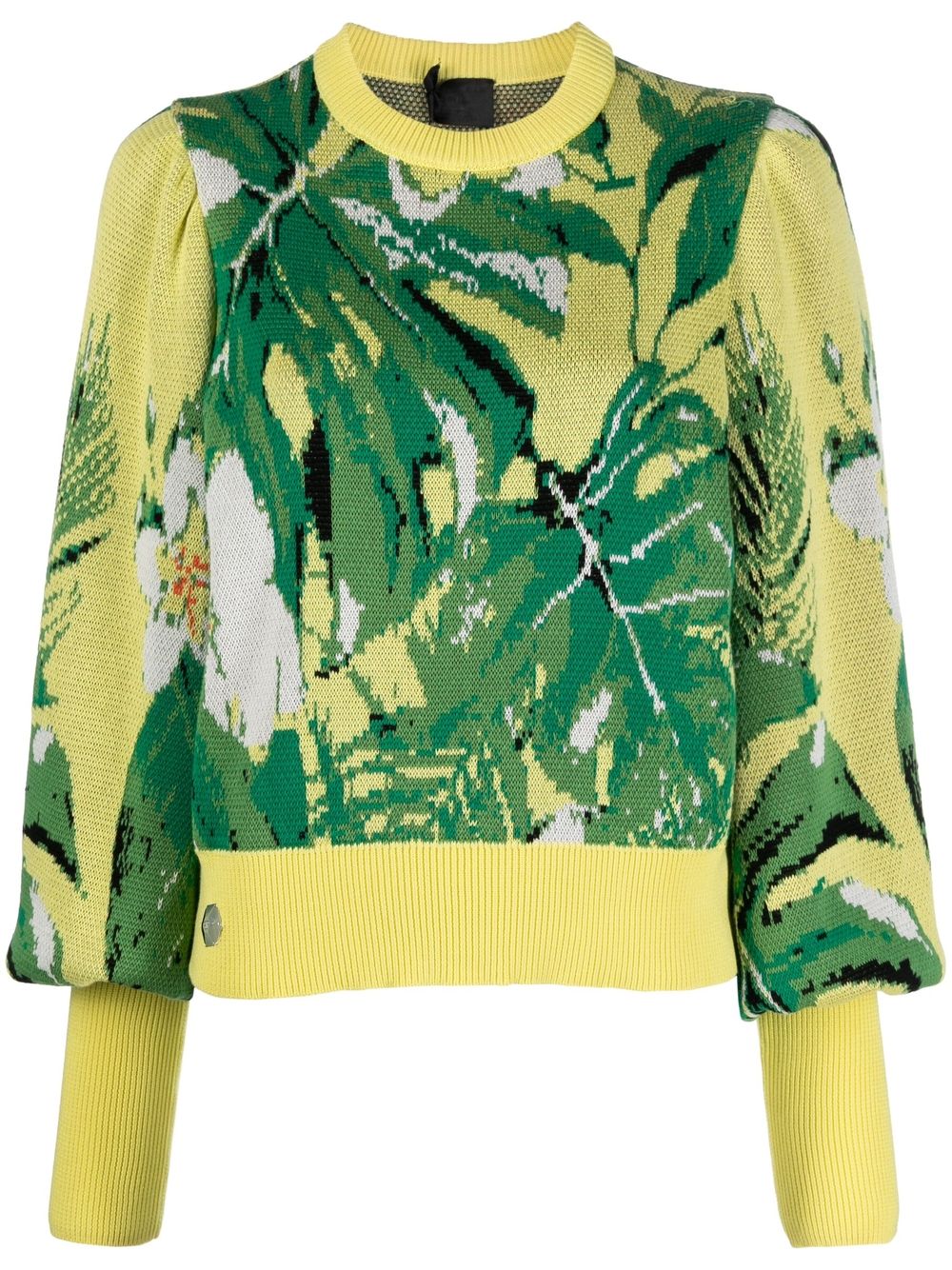 Hawaii patterned-jacquard jumper - Yellow