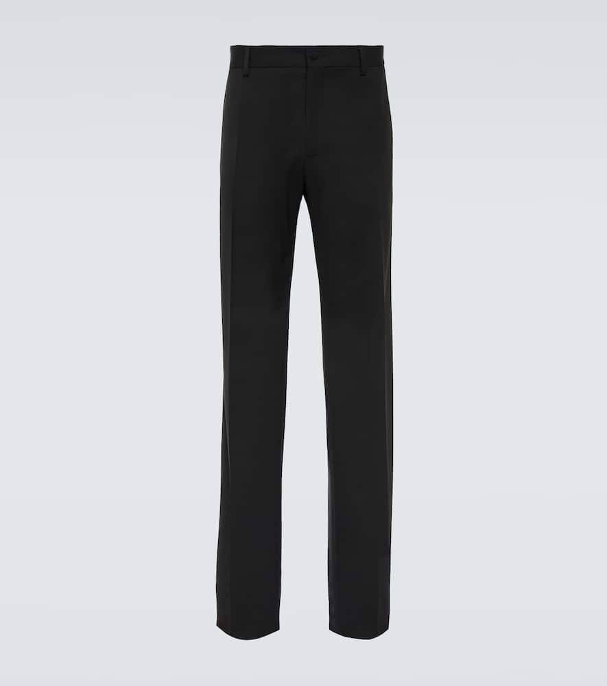 Wool-blend straight pants