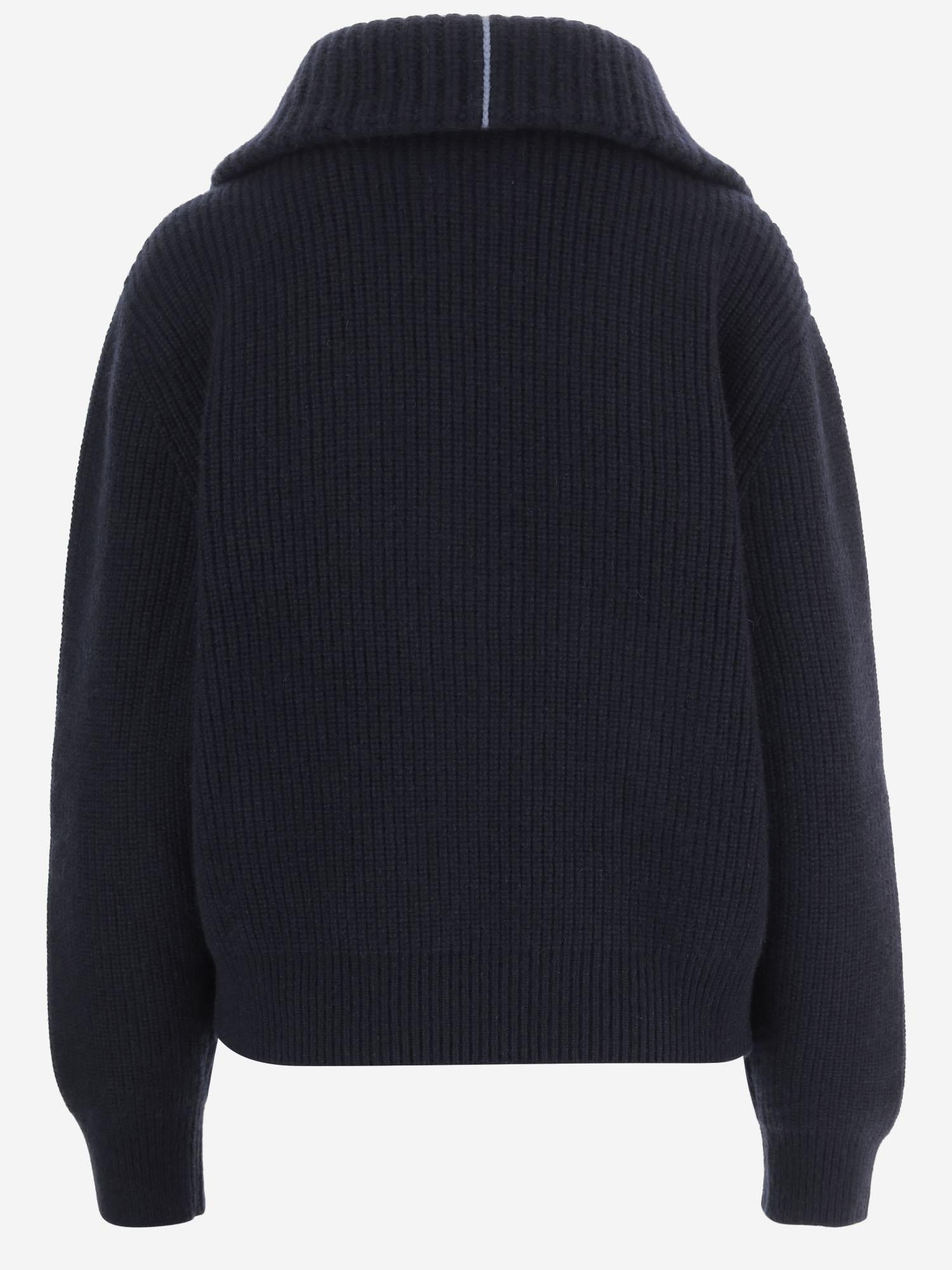 Ribbed Cashmere Sweater — Navy