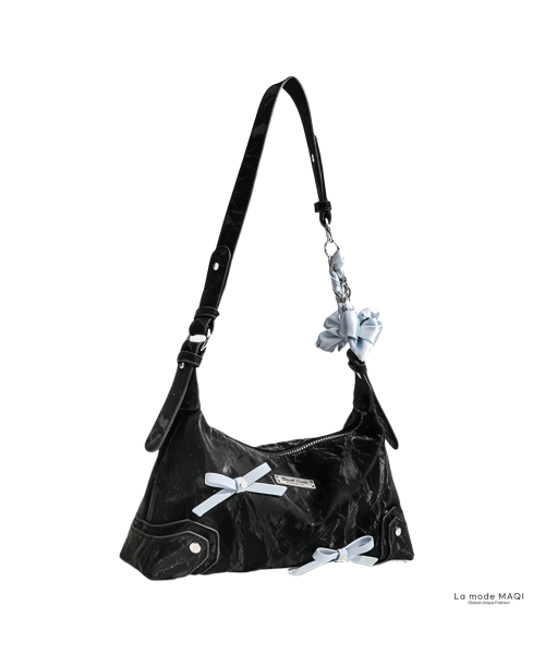 Balletcore look ribbon bow tie chain shoulder bag