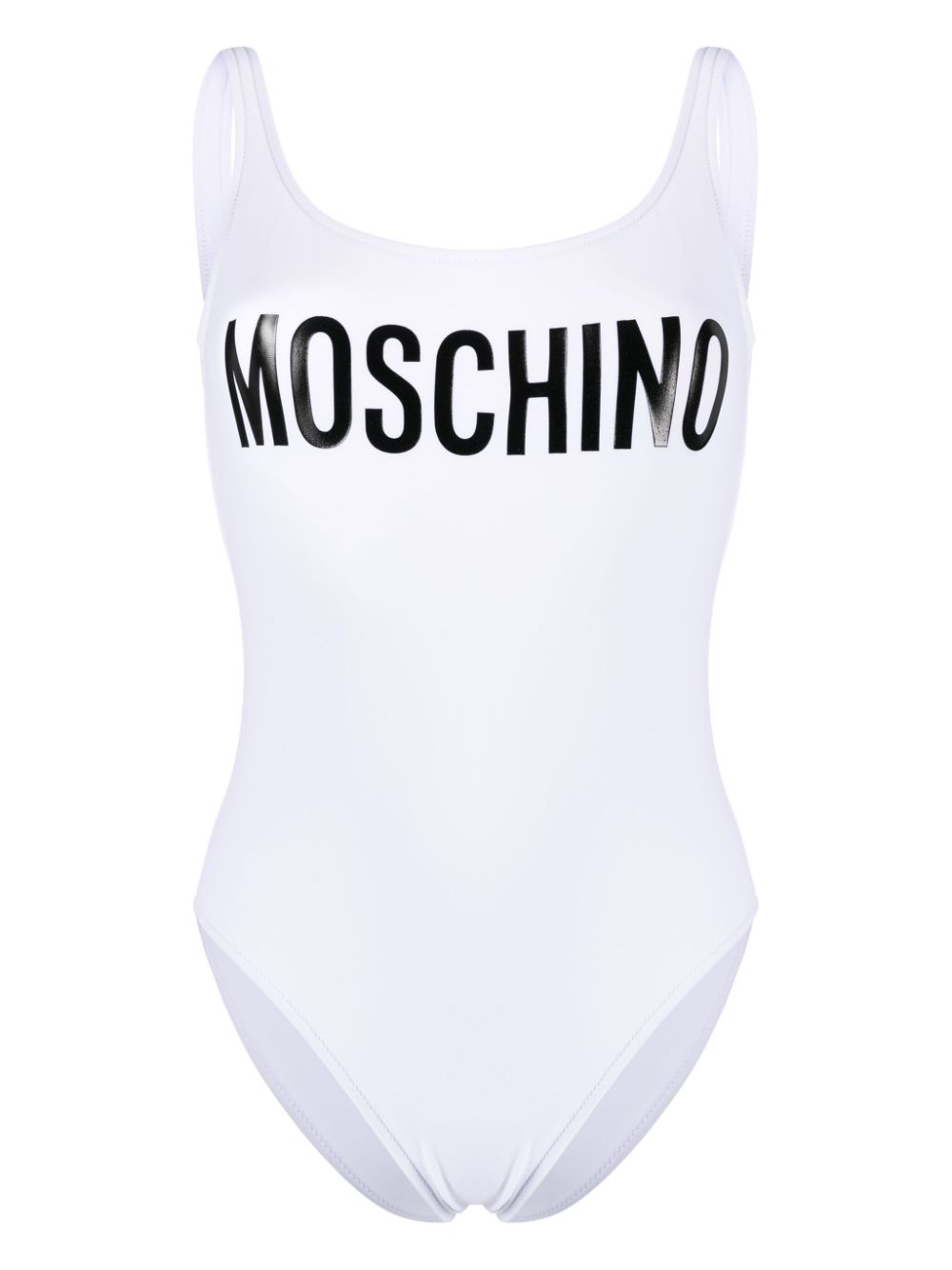 Logo-print open-back swimsuit - White