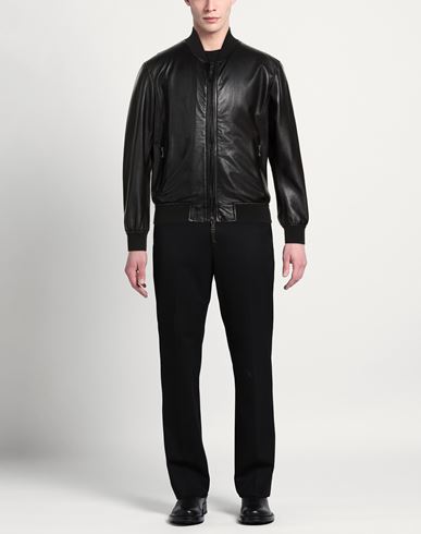 Man Jacket Black Size 38 Leather