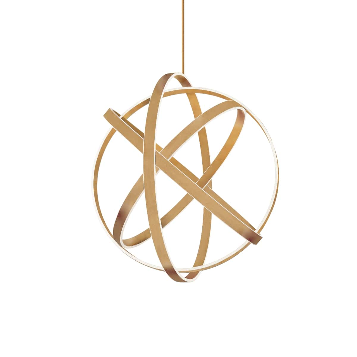 Kinetic 4-Light LED Chandelier in Aged Bra