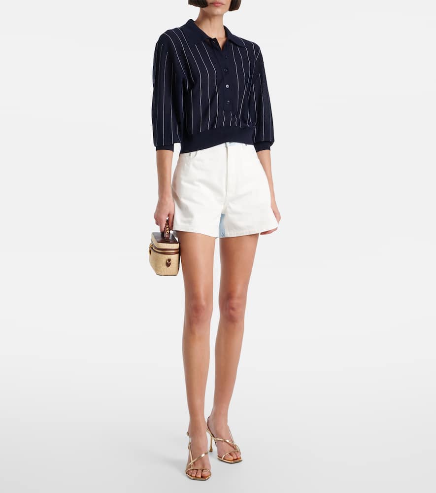 Mid-rise denim shorts