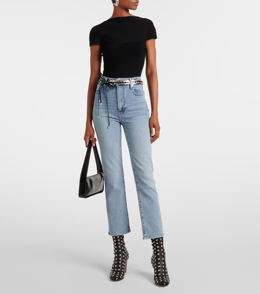 Frame Pencil Crop high-rise straight jeans