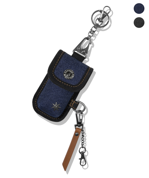 Denim Star Rivet Multi Pouch Keyring_2color