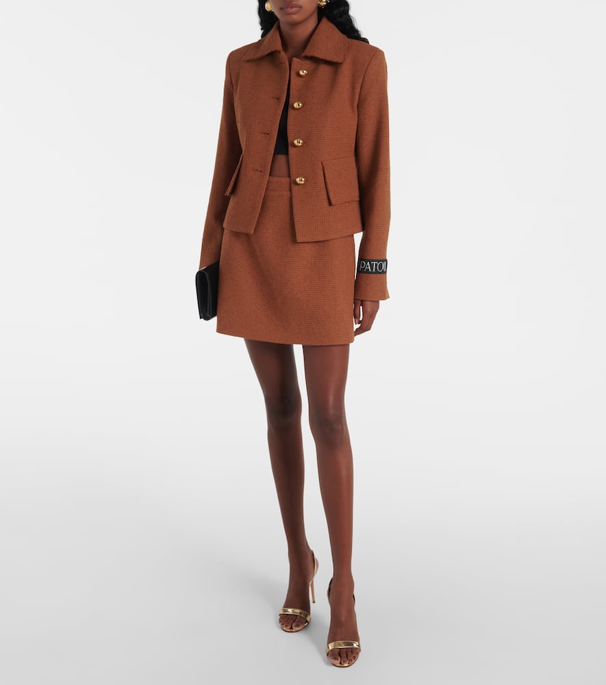 Iconic wool and cotton-blend miniskirt