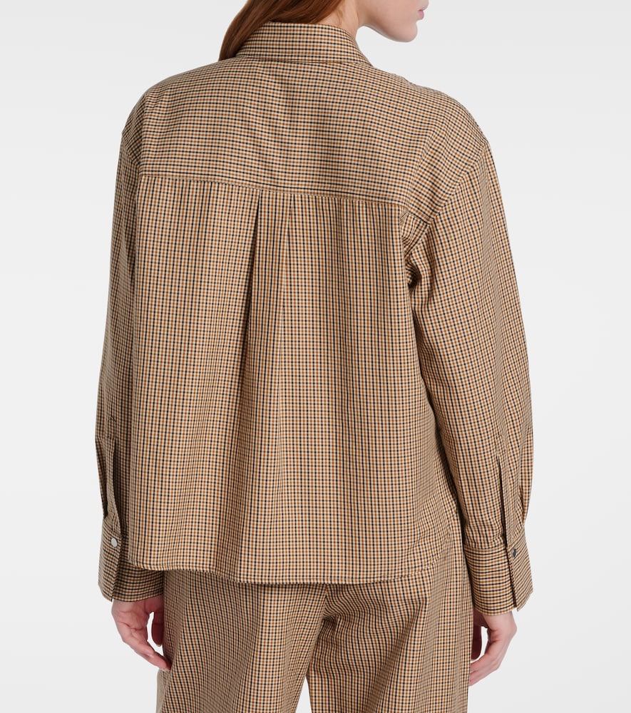 Checked cotton-blend shirt