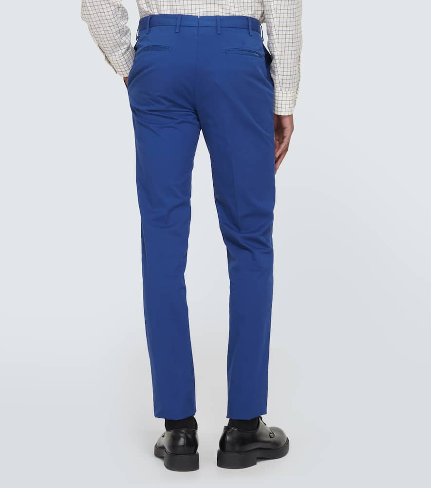 Cotton-blend slim pants