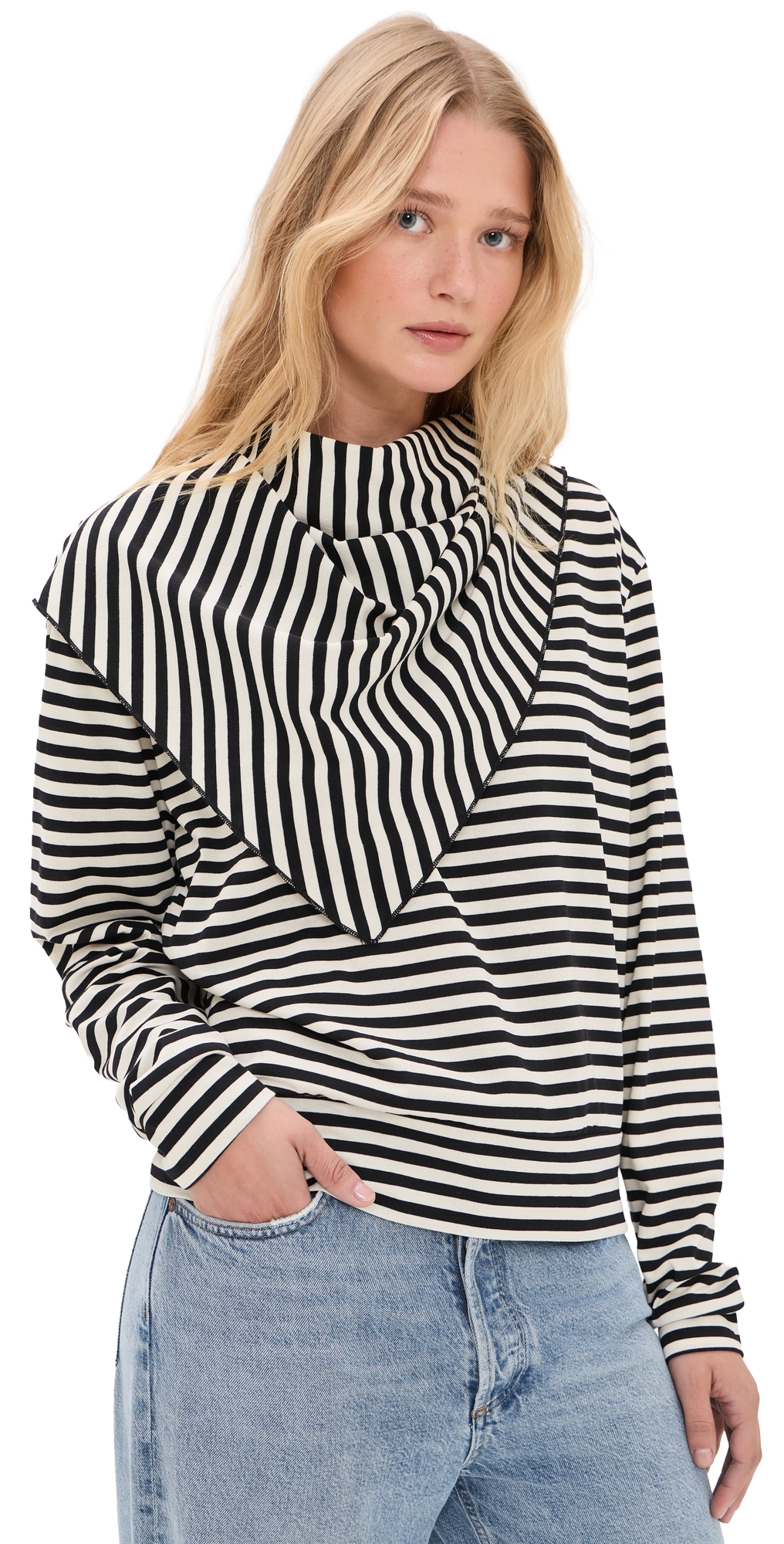 Olsen Long Sleeve Top Onyx Stripe