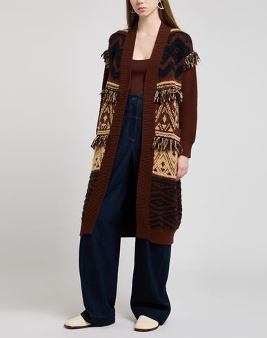 Woman Cardigan Brown Size XS Wool, Viscose, Cashmere, Polyamide, Alpaca wool