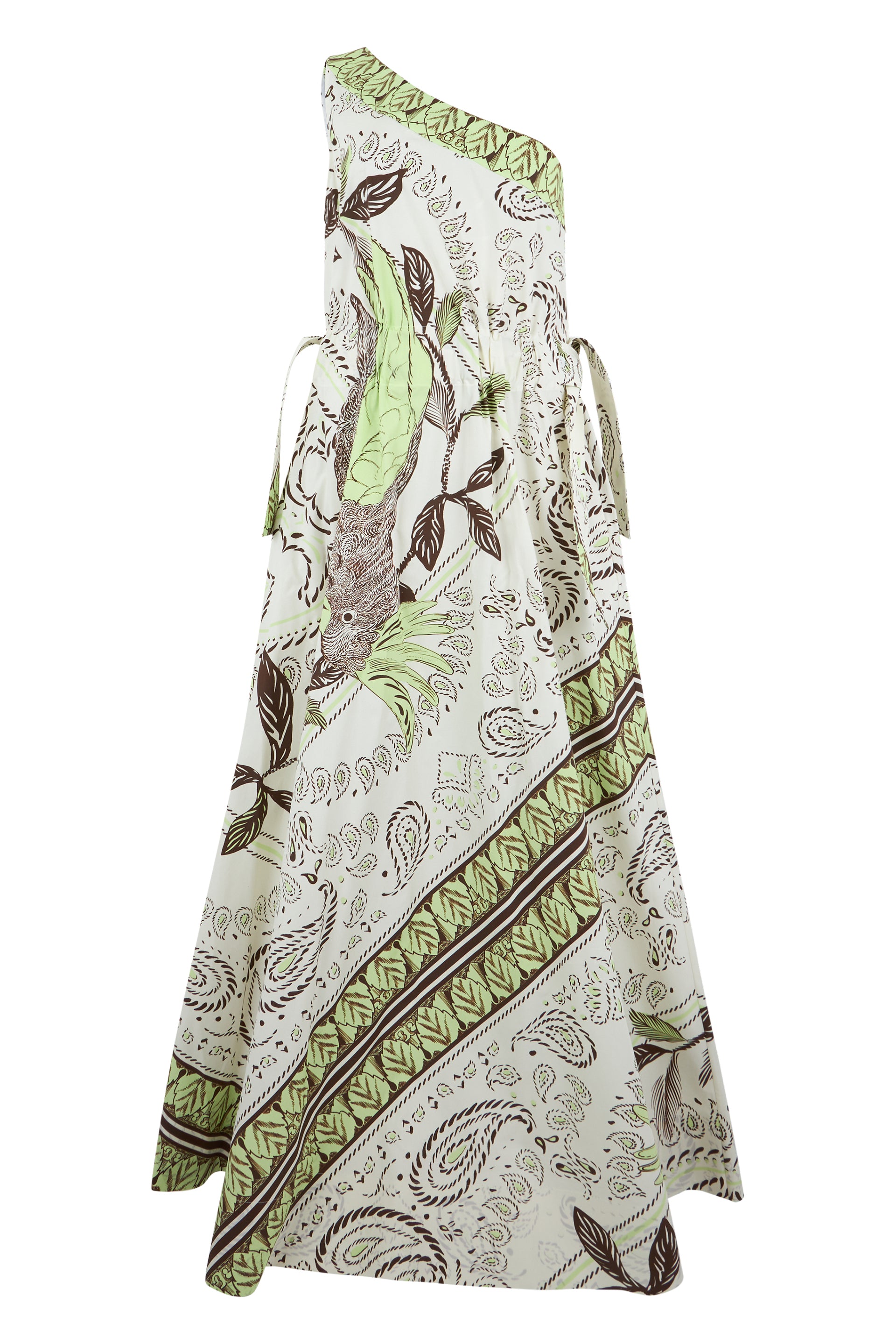 One-Shoulder Floral Cotton-Blend Dress