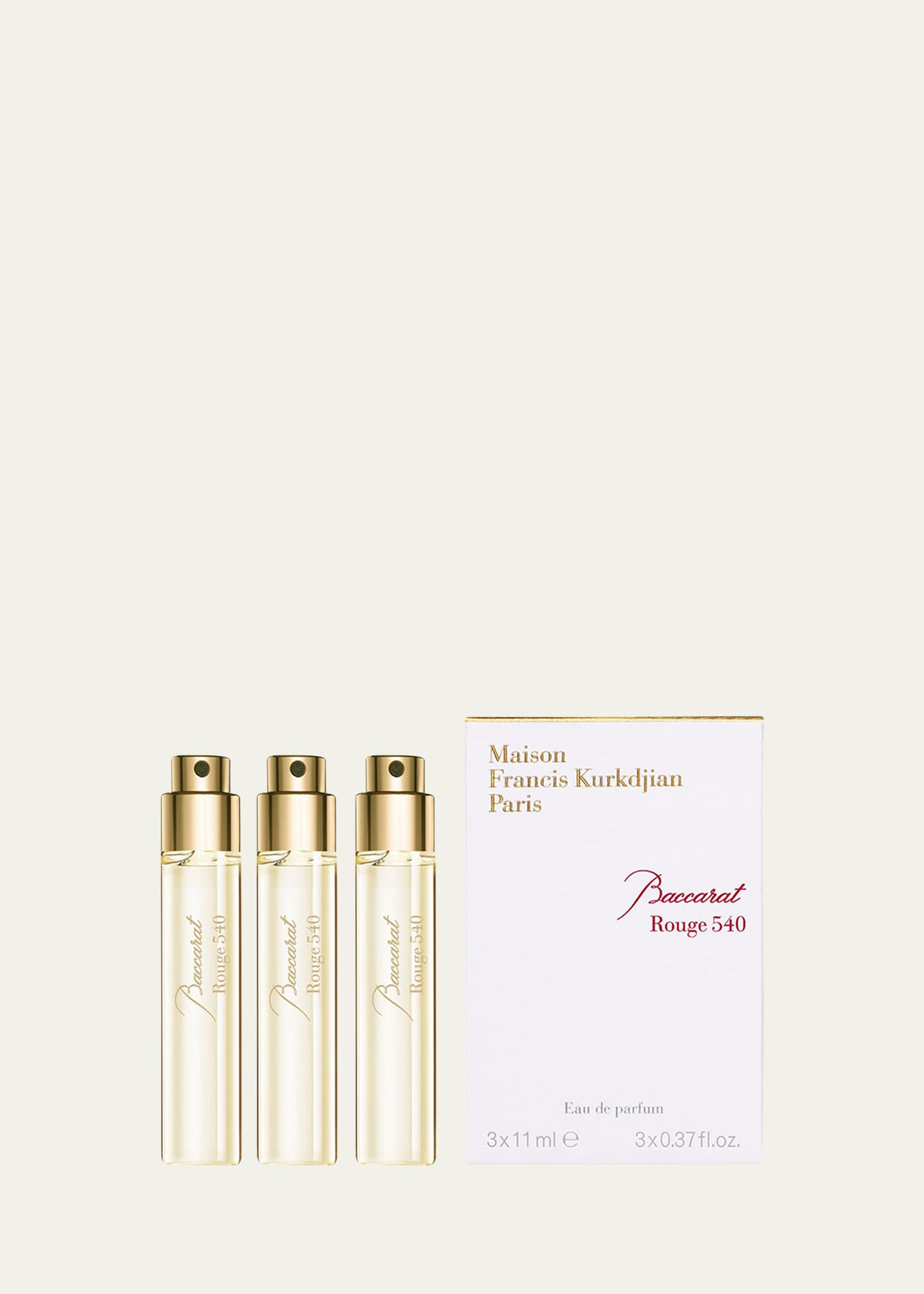 Baccarat Rouge 540 Eau de Parfum Travel Spray Refills, 3 x 0.37 oz.
