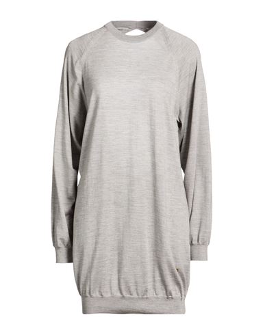 Woman Mini dress Light grey Size 6 Virgin Wool, Silk
