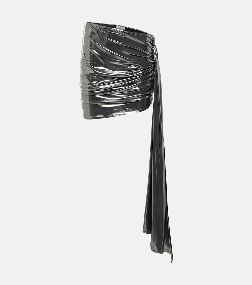 Metallic ruched miniskirt