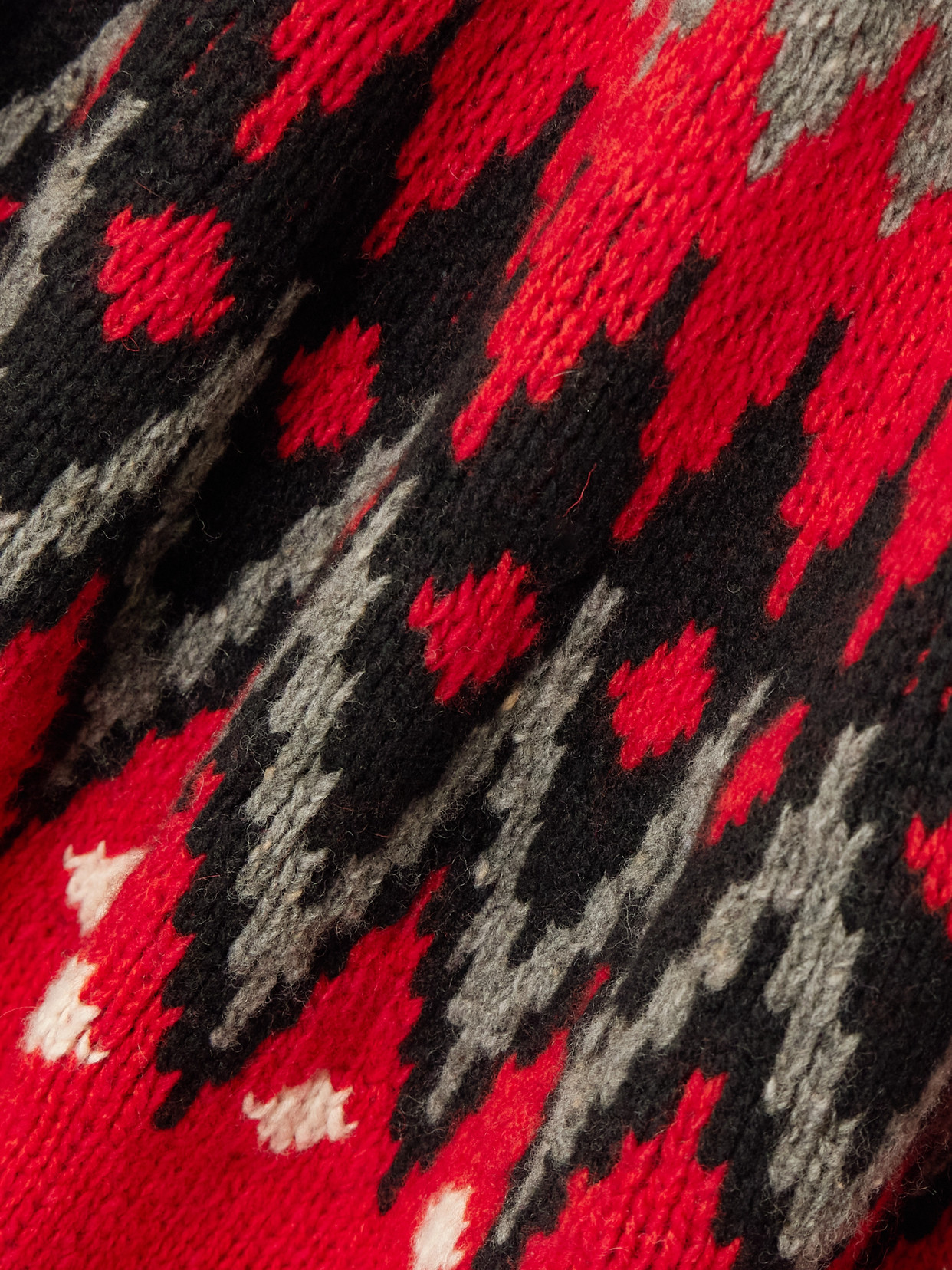 Fair Isle Wool-blend Turtleneck Sweater - Red