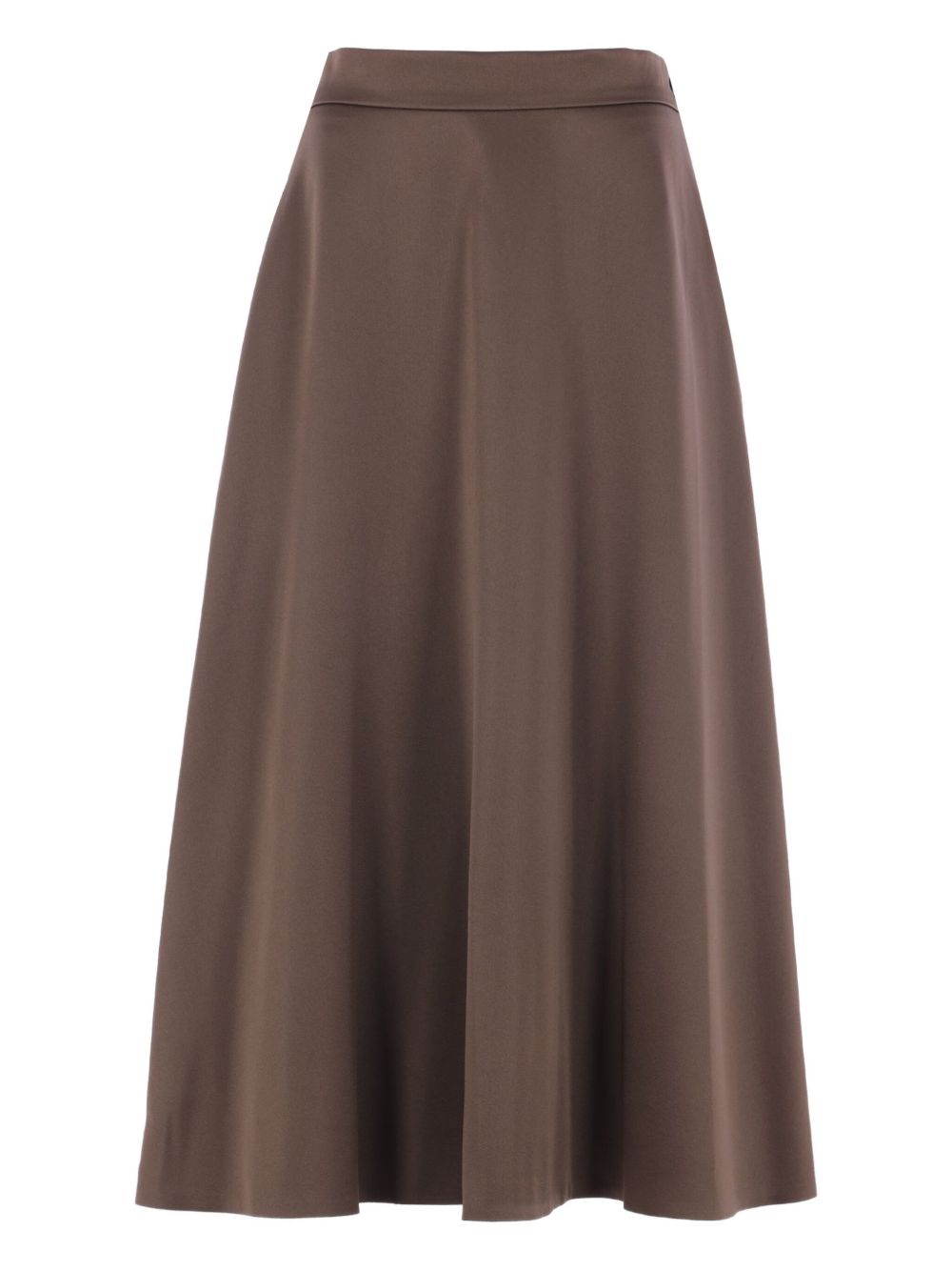 Elasticated-waistband flared skirt - Brown