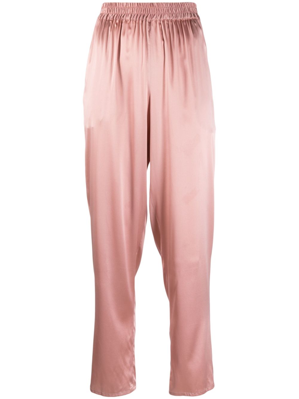 Mila cropped satin trousers - Pink