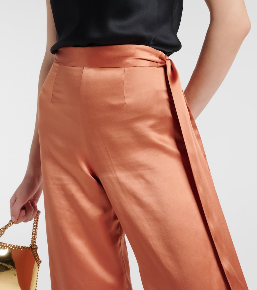 Verdi silk satin wide-leg pants