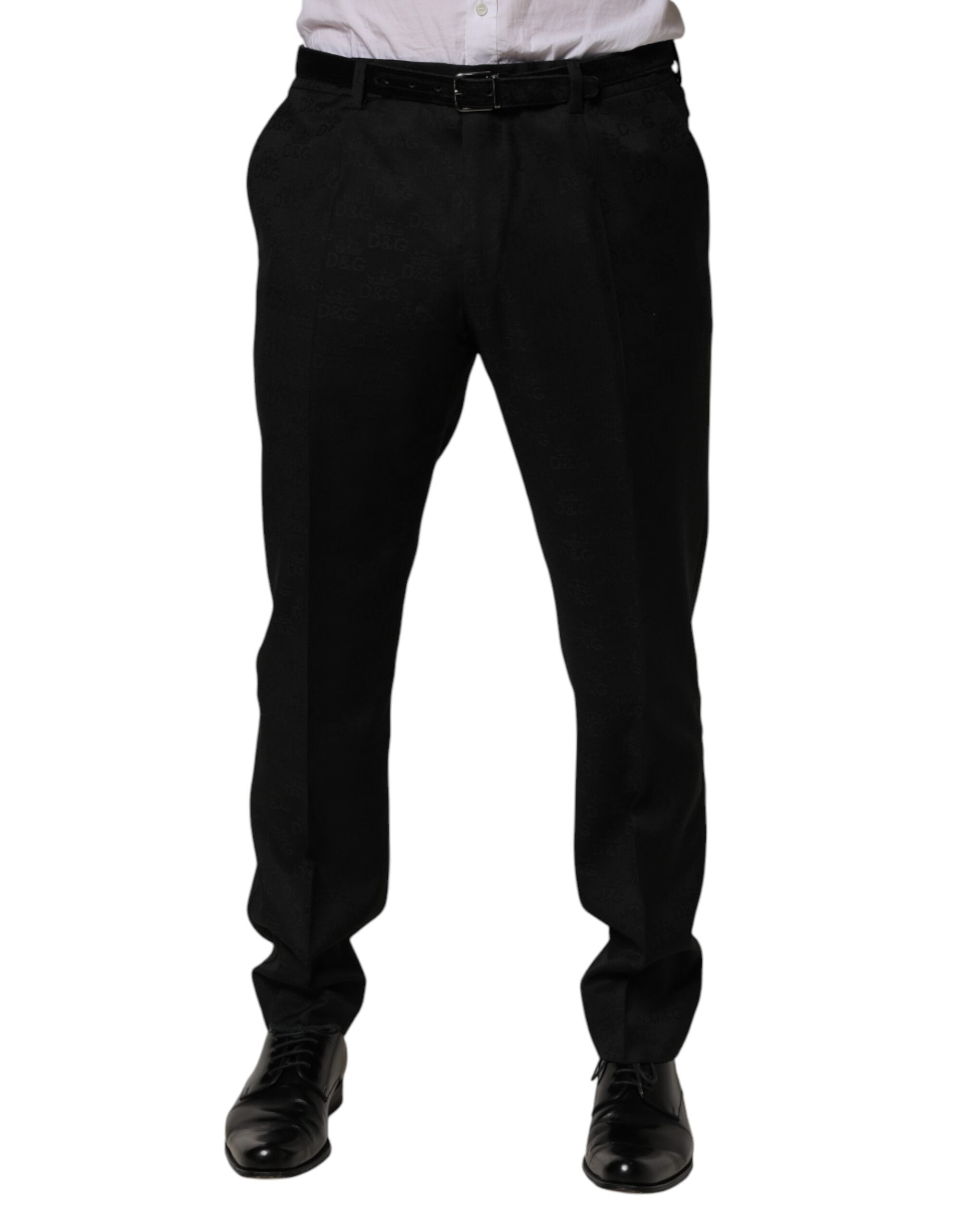 Virgin Wool Dress Trousers — Black