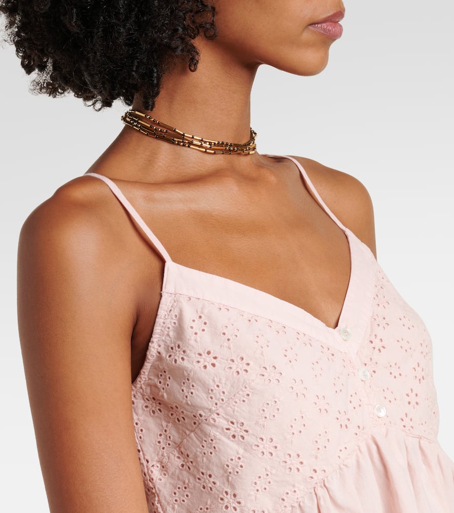 Aliah embroidered cotton poplin top