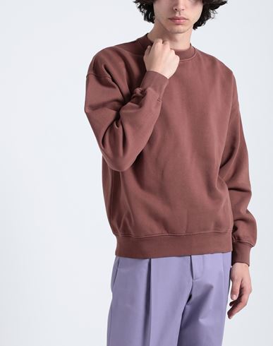 Organic Oversized Crew Sweatshirt Brown