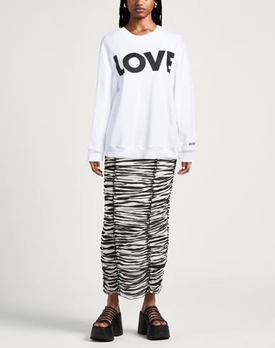 Moschino Woman Sweatshirt White Size M Cotton