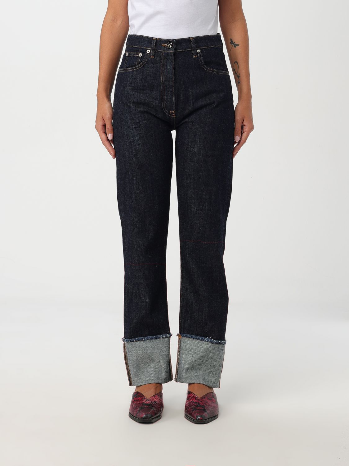 Turn-up hem jeans - Blue