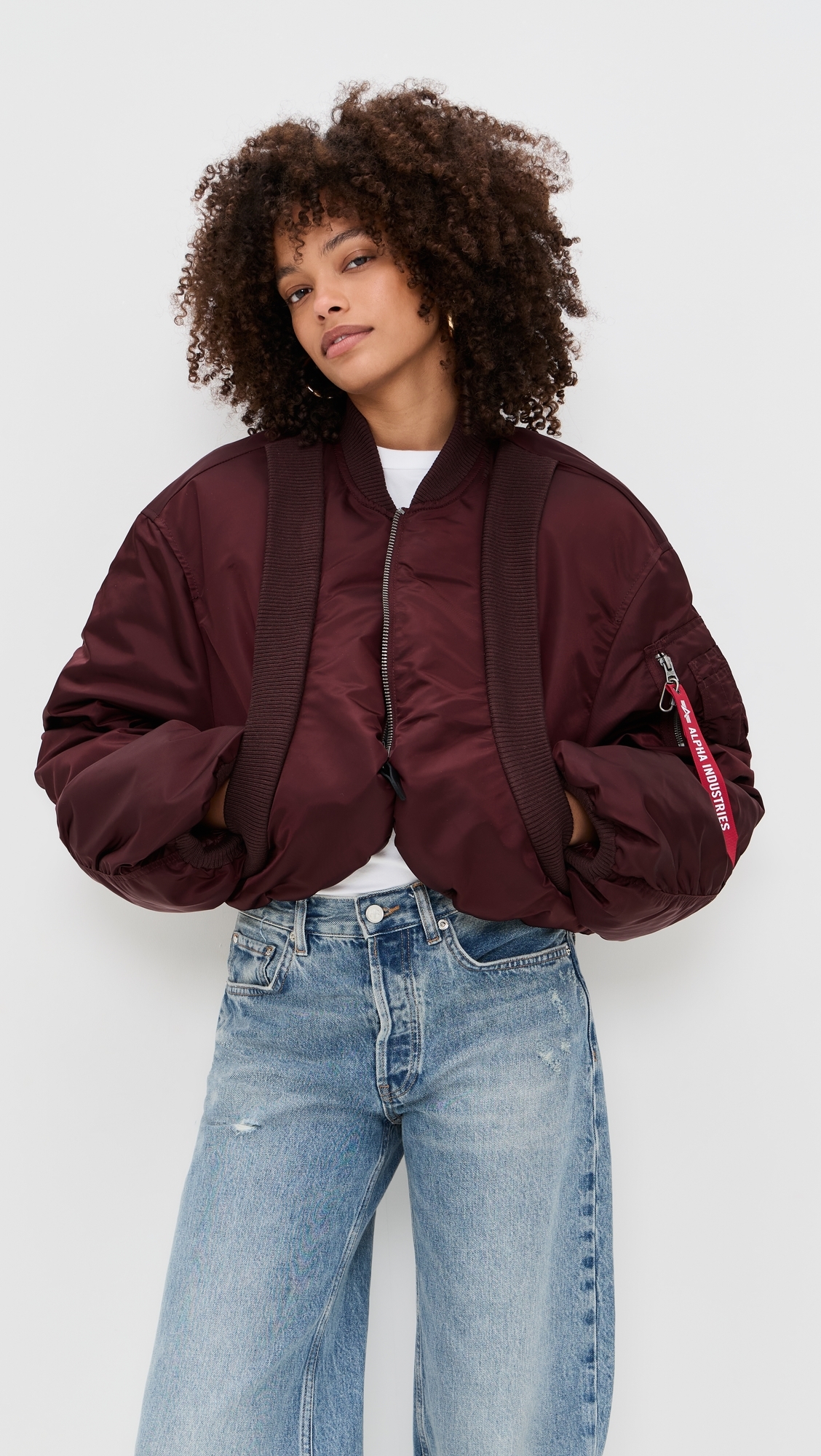 Ma-1 Knit Rib Flight Jacket CEDAR RED