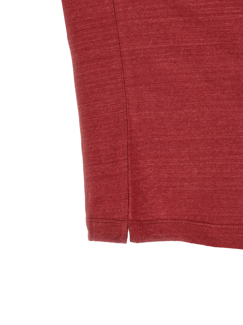 Linen And Cotton MéLange Jersey Polo Shirt Polo Shirts Red