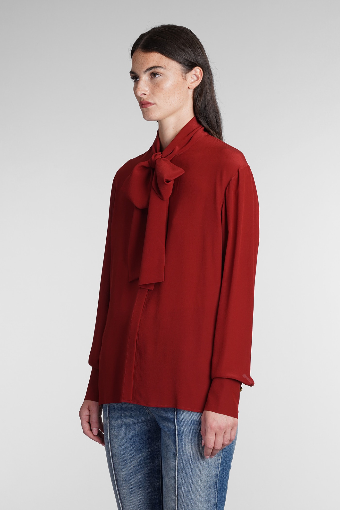 Shirt In Rust Silk