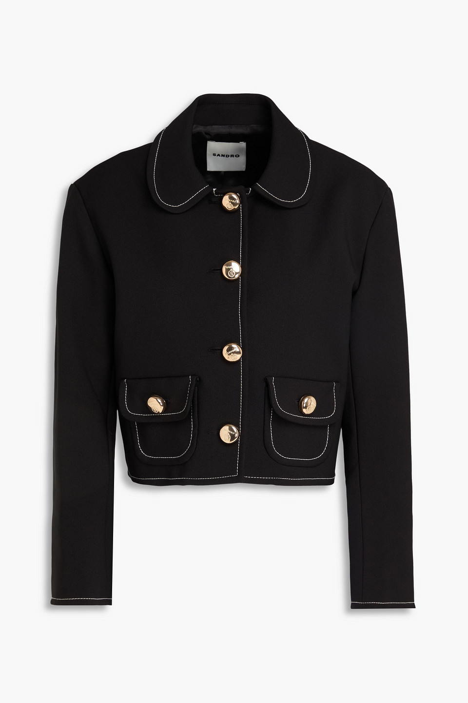 Cropped crepe jacket - Black - FR 38