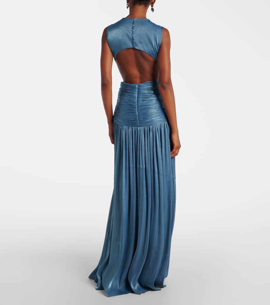 Draped open-back jersey gown