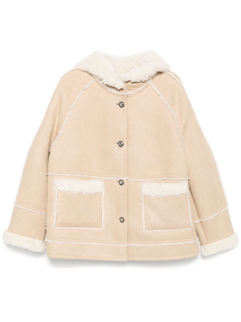 Panelled hooded jacket - Neutrals