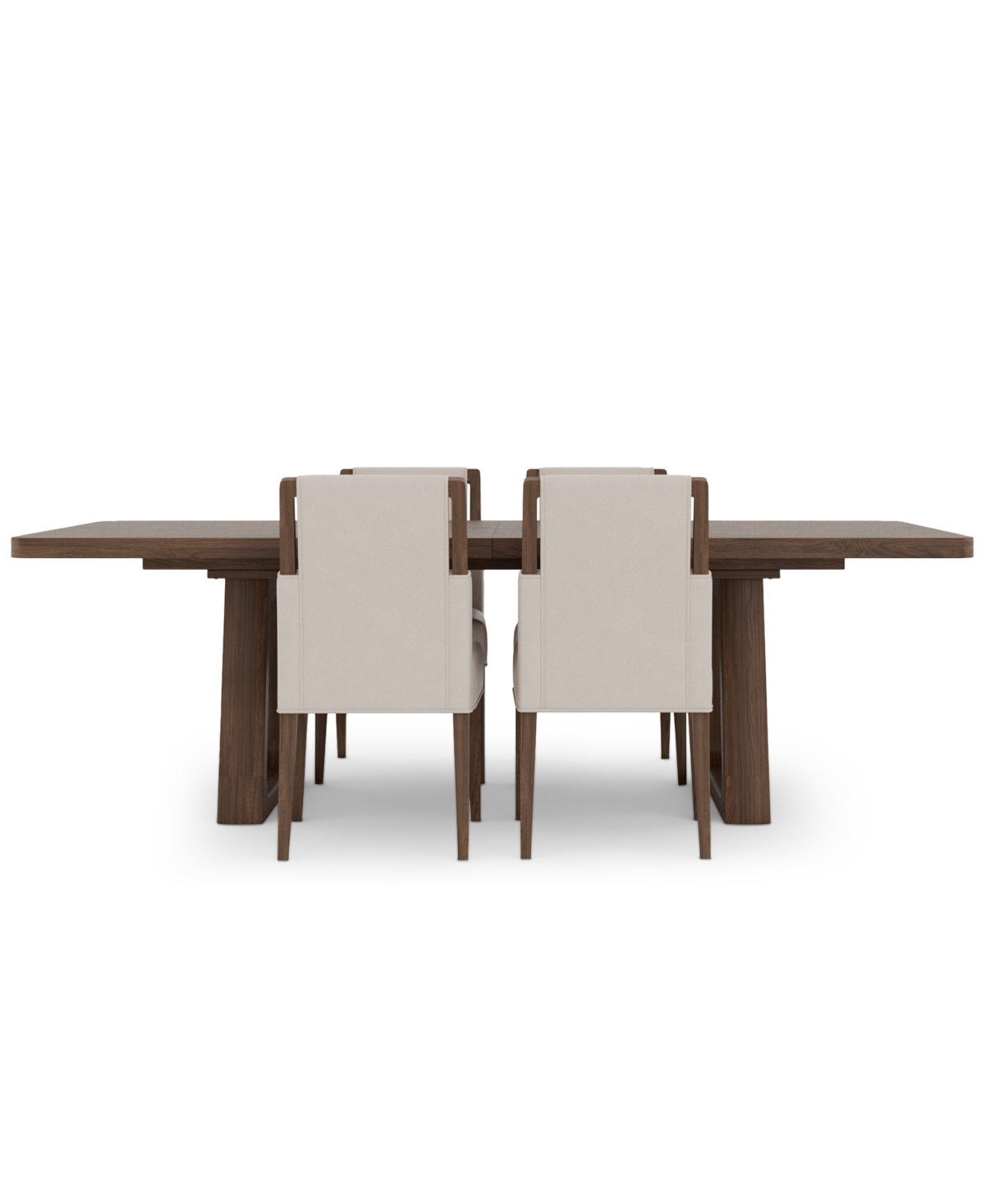Amelie Rectangular 5-Piece Wood Dining Set (Table & 4 Upholstered Side Chairs) - Nouveau Walnut