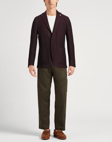Man Blazer Burgundy Size 40 Wool