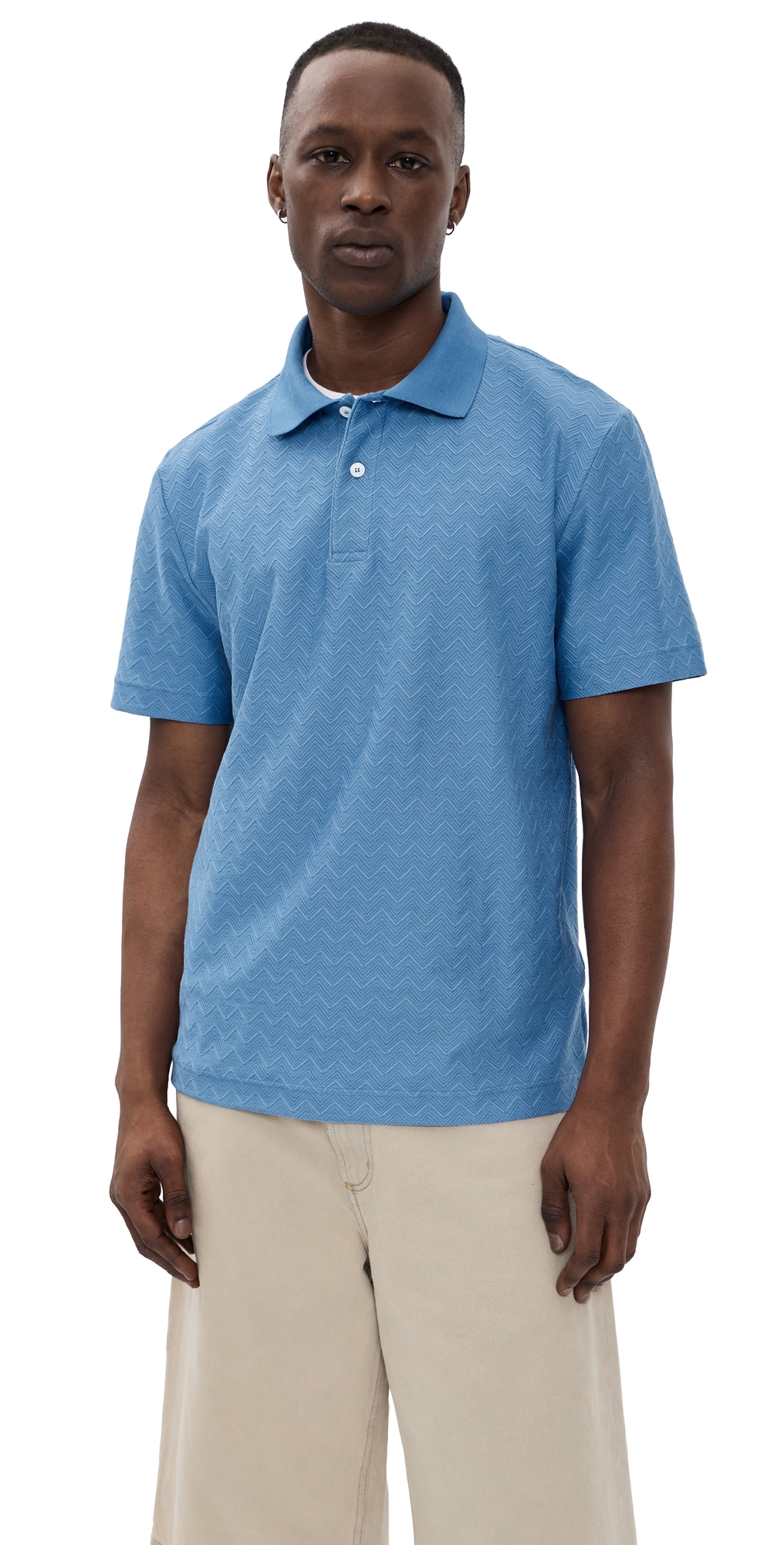 Short Sleeve Polo Light Blue Tones