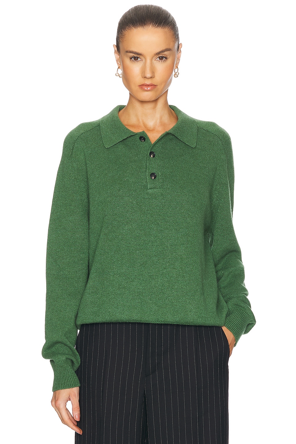 BODE Cashmere Polo Sweater in Green - Green.  L also in
