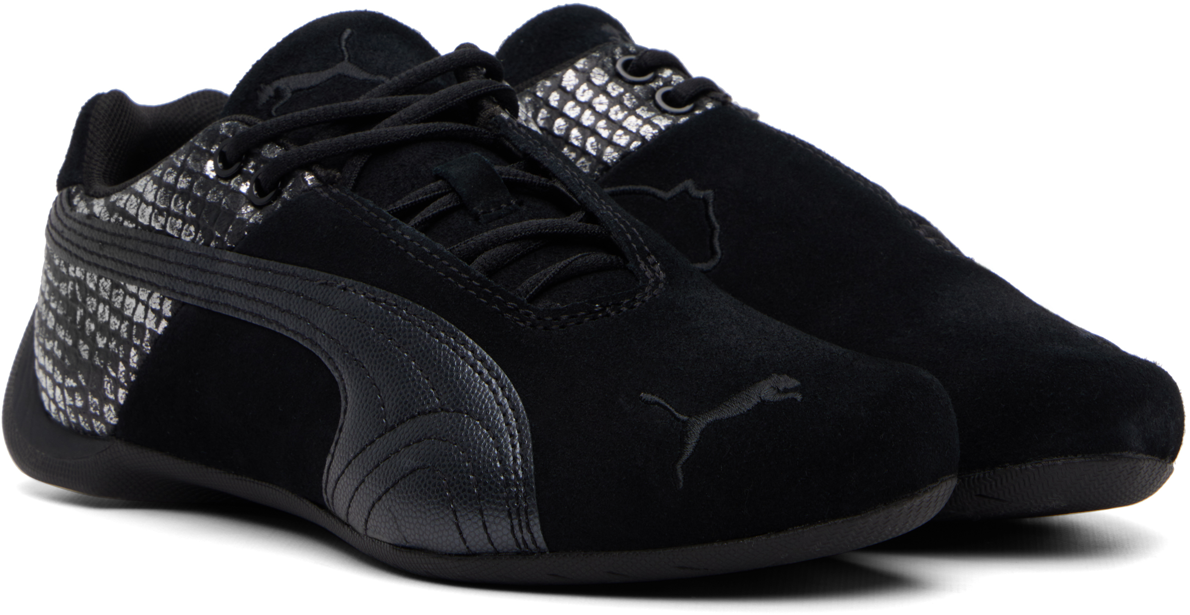 Black Future Cat Emboss Sneakers