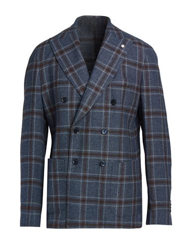 L. b.m. 1911 Man Blazer Slate blue Size 40 Cotton, Cashmere