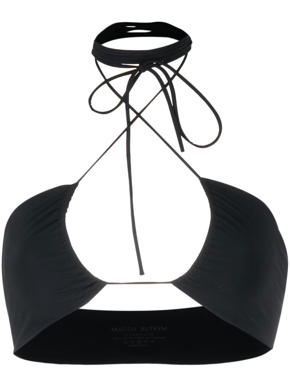 Criss-cross bandeau bikini top - Black