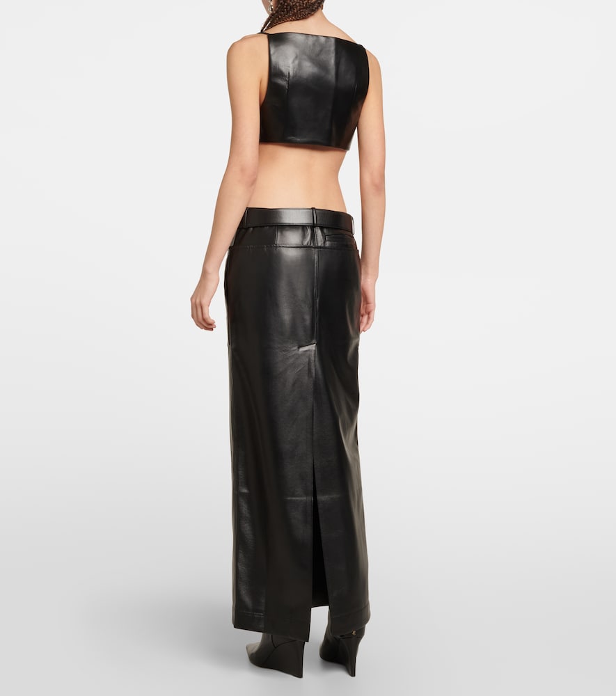 Elfi faux leather crop top