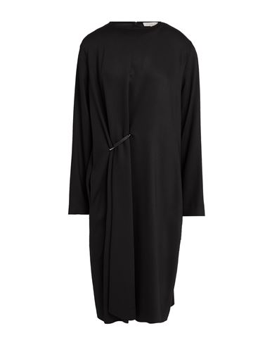 Woman Midi dress Black Size 12 Viscose, Virgin Wool, Elastane