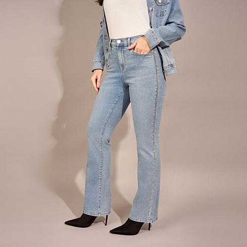 New Classic Stretch Denim Crystal Bootcut Jean - Blue